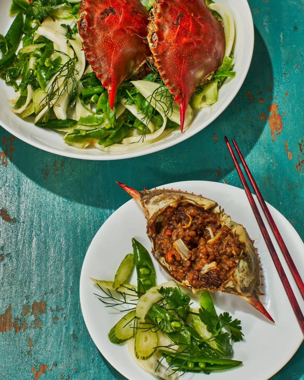 The Art of Reviving Heritage: Chef Anya Sharma Unveils a Modern Take on Stuffed Crab with Fennel-Pea Salad